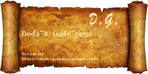 Deák Gyöngyi névjegykártya