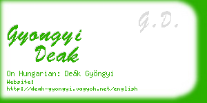gyongyi deak business card