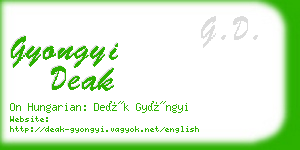 gyongyi deak business card